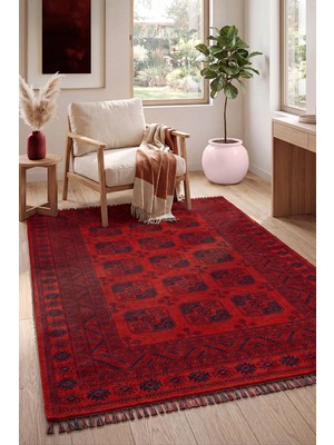 Colore Home Buhara Akrilik Kırmızı Vintage Afkan Halısı Vintage Kilim