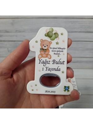 Lecatte 20 Adet Bir Şeklinde Açacak Magnet Yeşil Ayıcık