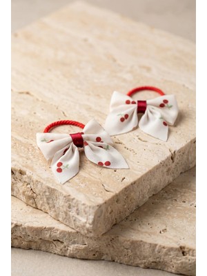 Bony Socks Kiraz Desenli Lastik Toka Ekru