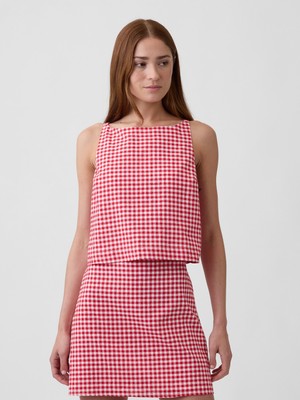 Gap Kadın Kırmızı Keten Karışımlı Apron Bluz