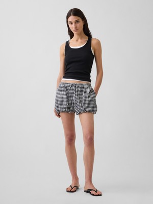 Gap Kadın Siyah Gingham Easy Bubble Şort
