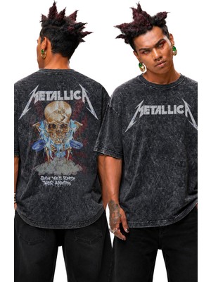 Fuddy Moda Unisex Oversize Metallica Soon You'll Please Their Appetite Sırt Baskılı Yıkamalı Retro Tişört