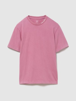Gap Erkek Pembe Heavyweight Gap Logo Relaxed Crop T-Shirt