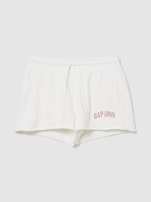 Gap Kadın Beyaz Relaxed Fransız Havlu Kumaş Grafik Baskılı Şort
