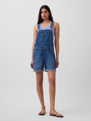 Gap Kadın Mavi Loose Denim Tulum