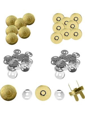 Flea Market Örgü Çantaya Mıknatıslı Çıtçıt Light Gold 25’li Paket