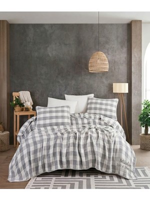 Livoras Home Müslin Pamuklu Yastıklı Yatak Örtüsü 240 x 260 cm
