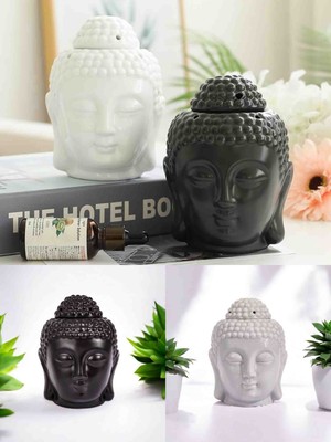 Wolawood El Yapımı Seramik Buda Buhurdanlık Tütsülük Meditasyon, Zen Dekoru, Duman Efektli Aromaterapi Tütsü Yakıcı, Dekoratif Masaüstü Hediyelik (1-Adet)