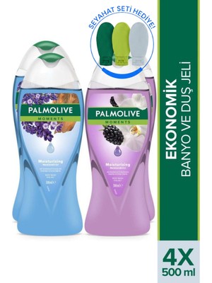 Palmolive Moments Duş Jeli 4'lü Set 500 ml + Seyahat Kiti Hediye
