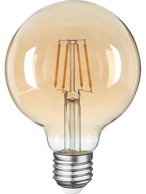Heka E27 LED Rustik Ampul G95 8W 2500k Gün Işığı Duy Tipi E-27 Enerji Tasarruflu