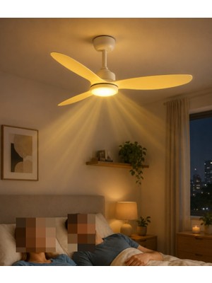 Gaman HS-9303 70WATT 3 Kanatlı Uzaktan Kumandalı 3 Renk LED Işıklı - Tavan Vantilatör - LED Ampul - Pervane