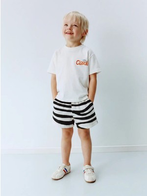 Minipeak Kids La'ciel Paris Zebra Desenli Müslin Şortlu Takım