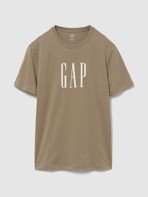 Gap Erkek Açık Kahverengi Everyday Soft Relaxed Grafik Baskılı T-Shirt
