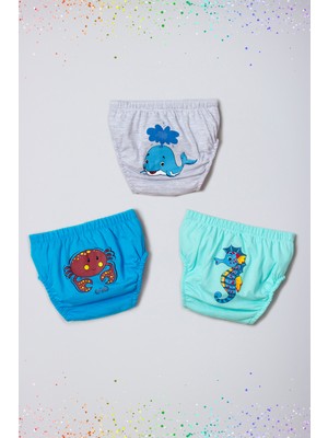 Empressco Sevimli Hayvan Desenli Erkek Bebek 3'lü Set, Renkli ve Tatlı Tasarımlar