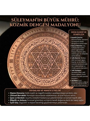 Zib Grips Mührü Süleyman Bakır Kolye Ayet Dua Vefk Tılsım