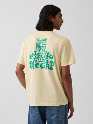 Gap Erkek Sarı Everyday Soft Relaxed Brannan Bear Cepli T-Shirt