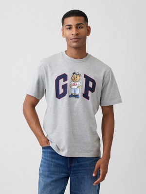 Gap Erkek Gri Everyday Soft Relaxed Gap Logo T-Shirt
