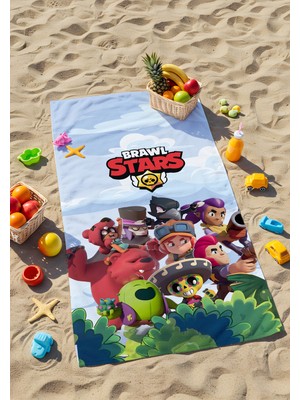 Empressco Brawl Stars Temalı Plaj Havlusu, Eğlenceli ve Renkli Tasarım
