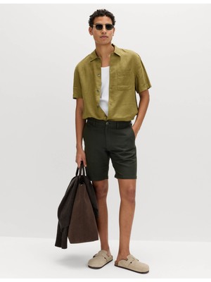 Marks & Spencer Keten Karışımlı Chino Şort