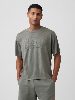 Gap Erkek Haki Everyday Soft Boxy Gap Logo T-Shirt