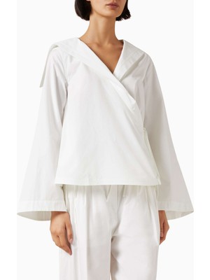 3.1 Phillip Lim Sailor Wrap %100 Pamuk Poplin Denizci Yaka Kadın Gömlek