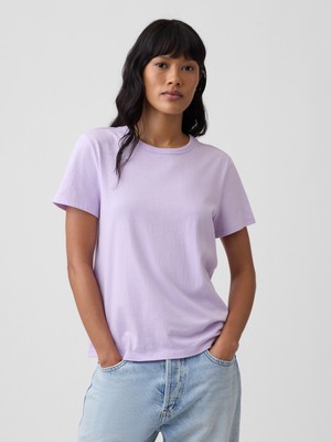 Gap Kadın Lila Favorite Bisiklet Yaka T-Shirt