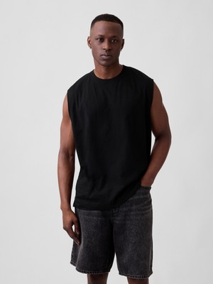 Gap Erkek Siyah Everyday Soft Relaxed Muscle Kolsuz T-Shirt