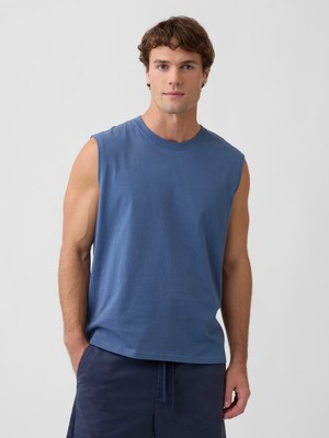 Gap Erkek Mavi Everyday Soft Relaxed Muscle Kolsuz T-Shirt