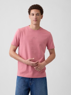 Gap Erkek Açık Kırmızı Everyday Soft Gap Mini Logo T-Shirt