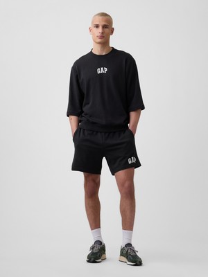Gap Erkek Siyah Relaxed Gap Logo Fransız Havlu Kumaş Şort