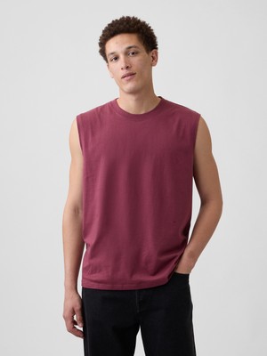 Gap Erkek Bordo Everyday Soft Relaxed Muscle Kolsuz T-Shirt