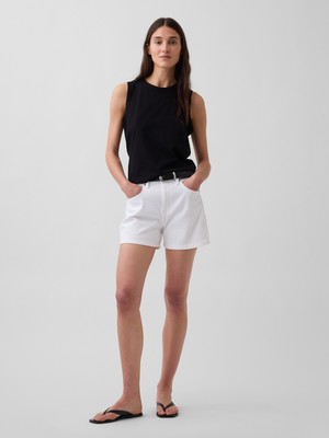 Gap Kadın Beyaz 3.5" High Rise Relaxed Straight Denim Şort