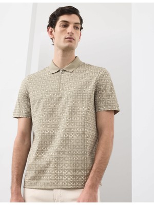 Marks & Spencer Fermuarlı Desenli Polo Yaka Üst