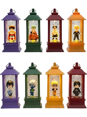 Wolawood Premium Anime One Piece & Naruto Kar Küresi Işıklı Figür Led'li Özel Koleksiyon (1-Adet) Gece Lambası 13-Cm Masaüstü Dekoratif Hediyelik