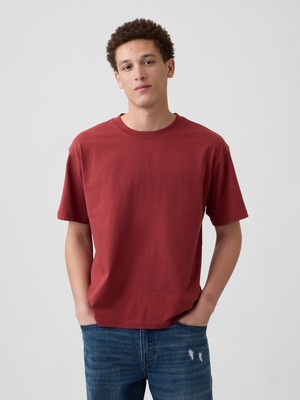 Gap Erkek Koyu Kırmızı Vintagesoft Boxy T-Shirt