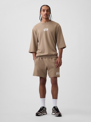 Gap Erkek Kahverengi Relaxed Gap Logo Fransız Havlu Kumaş Şort