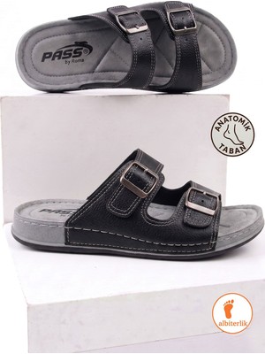 Albishoes Erkek Ultra Rahat Taban Ayarlanabilir Toka Yumuşak Yazlık Günlük Dışarı Ev Erkek Terlik