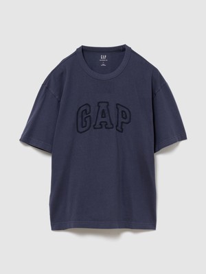 Gap Erkek Lacivert Heavyweight Gap Logo Relaxed Crop T-Shirt