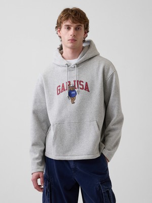 Gap Erkek Açık Gri Vintagesoft Oversized Americana Logo Sweatshirt