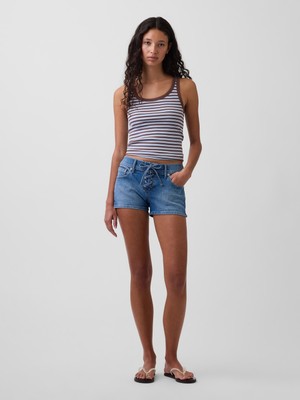 Gap Kadın Mavi 3" Low Rise Lace-Up Denim Şort