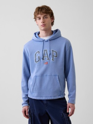 Gap Erkek Açık Mavi Vintagesoft Oversized Americana Logo Sweatshirt