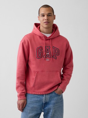 Gap Erkek Kırmızı Vintagesoft Oversized Americana Logo Sweatshirt