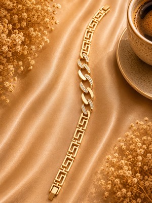 Jammy Jewerly Taş Detaylı Geometrik Zincir Kadın Bileklik