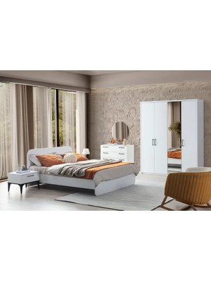 Vivense Life Yatak Odası Takımı, 4 Kapaklı, Ahşap Başlıklı