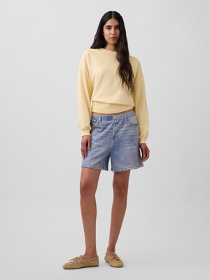 Gap Kadın Açık Mavi 5" Mid Rise Baskılı Tknit Denim Easy Şort