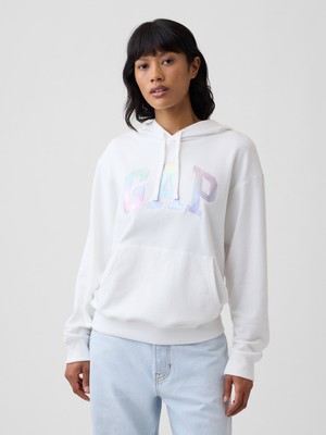 Gap Kadın Kırık Beyaz Gap Logo Havlu Kumaş Sweatshirt