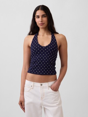 Gap Kadın Lacivert Closeknit Halter Crop Bluz