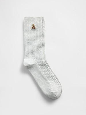 Gap Erkek Gri Brannan Bear Cable-Knit Crew Çorap