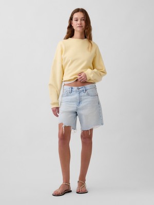 Gap Kadın Açık Mavi Mid Rise Loose Denim Bermuda Şort