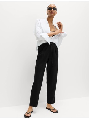 Marks & Spencer Keten Karışımlı Tapered Pantolon